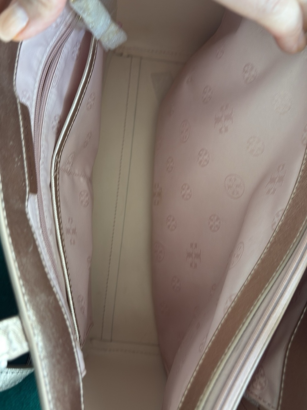 Tory Burch Metallic Rose Tote with Gold Logo - Picture 5 of 8